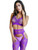 2pc Bralette & Gartered Bodystocking - Purple