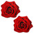 Pastease Rose Red Glitter Velvet Nipple Pasties