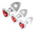 Booty Sparks Red Heart Glass Anal Plug Set