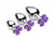 Booty Sparks Violet Flower Gem Anal Plug Set