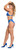 Sassy Bra Garter & Rouched Panty Cobalt L/xl