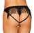 Heart Back Panty W/ Fringe Black Small