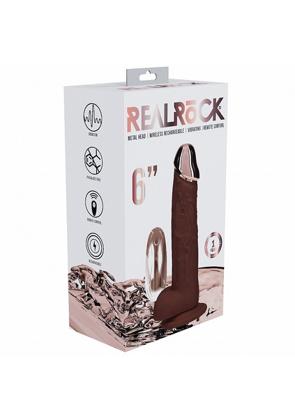 Realrock Wireless Rechargeable Metalhead Regular Straight W/balls Brown