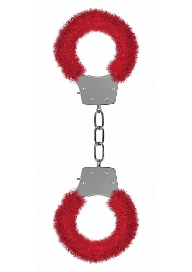 Pleasure Handcuffs Furry Red