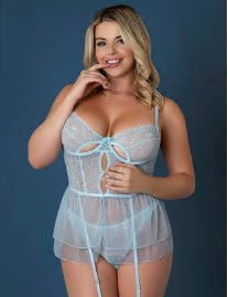 Baby Doll & Thong Blue 2xl