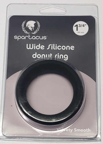 Wide Silicone Donut Ring Black 1.75 "