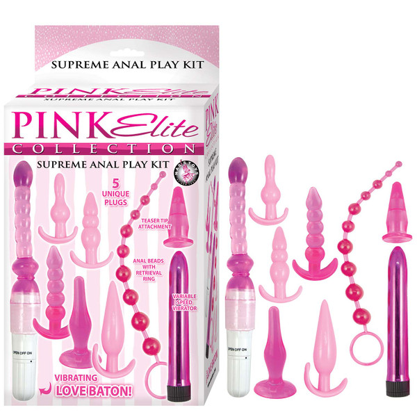 Pink Elite Collection Supreme Anal Play Kit - Pink