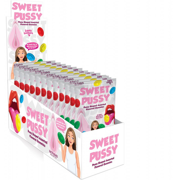 Sweet Pussy Gummies 4 Assorted Fruit Flavors 12 Pc Display