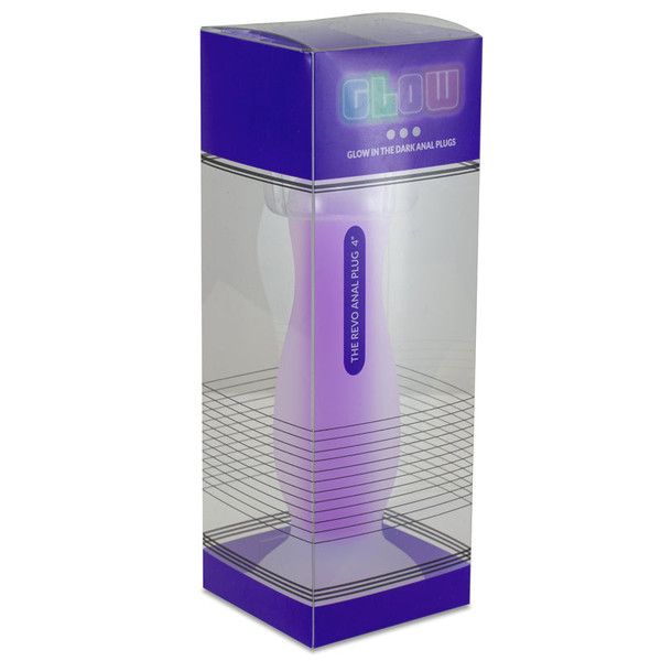 Glow Revo Silicone Gid Butt Plugs 4in Purple