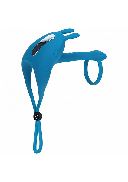 Levelz Adjustable Bunny Vibrating Lasso Cock Ring Teal