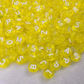 Yellow clear letter beads