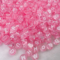 Light pink clear letter beads