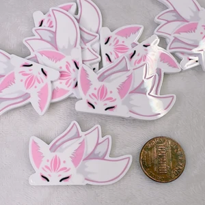 Pink & white kitsune