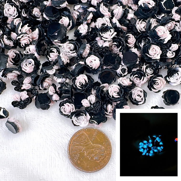 Black & pink luminous flower set