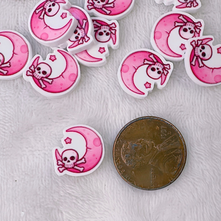 Mini pink skull moon