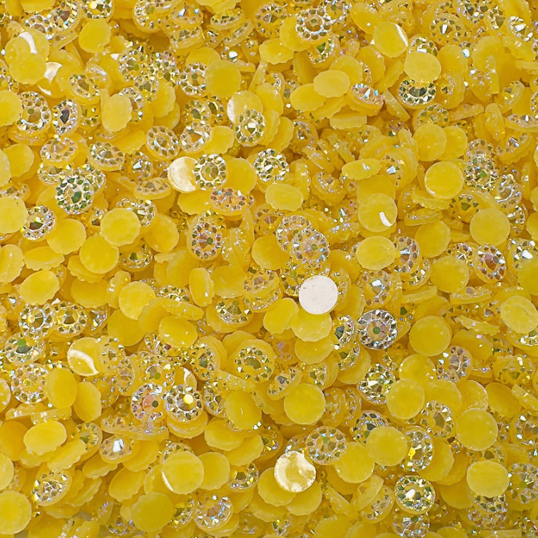 Dark yellow sunflower rhinestones 