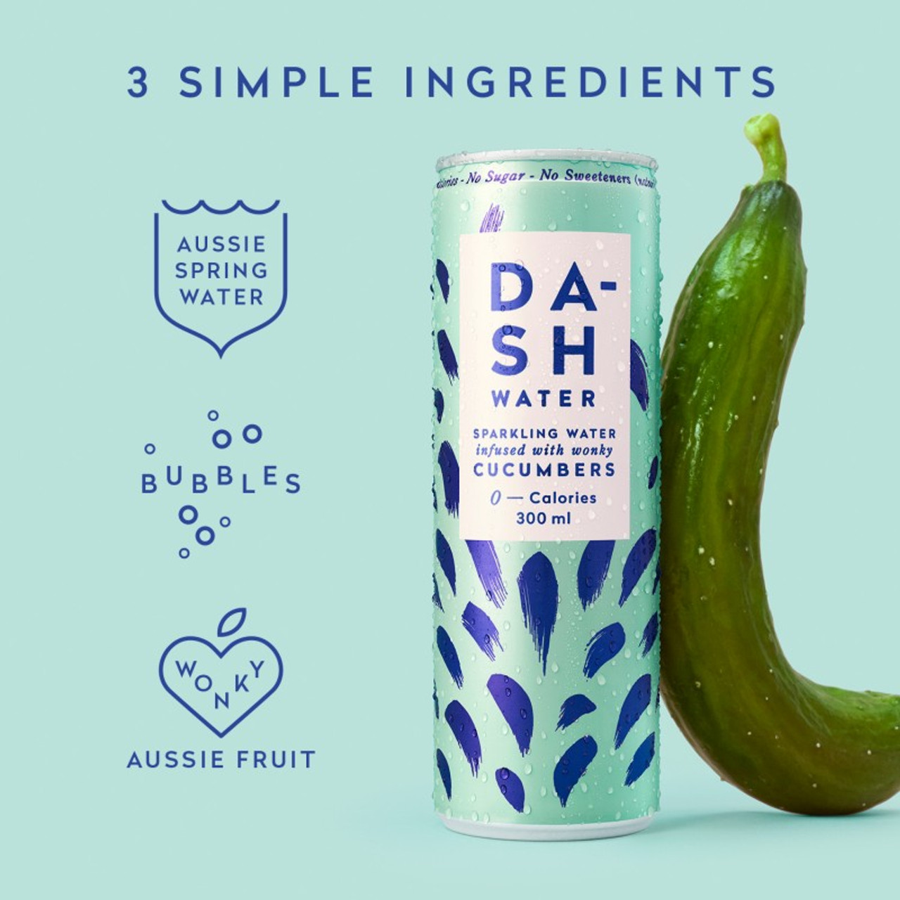 Dash Water - Cucumber Infused Sparkling Water 12 x 330ml - Case