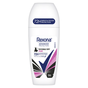 Rexona Women Antiperspirant Deodorant Roll On Invisible Dry Pure 50ml