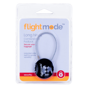 Flightmode 3 Dial Long Neck Cable Combination Padlock