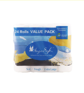 Ingosoft Ch  Toilet Paper 24 Rolls 100% Virgin Wood  Pulp 3 Ply    200 Sheets  Normal Size