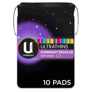 U By Kotex Ultrathins Overnight Wing Pads 10s