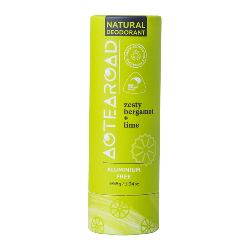 Aotearoad Natural Deodorant  Zesty Bergamot + Lime 55g