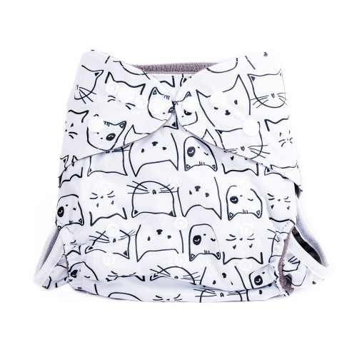 Little Genie Reusable Bamboo Charcoal Pocket Nappy Cats