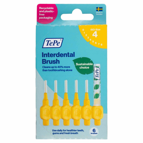 Tepe Interdental Brush 0.7mm Yellow 6 Pack