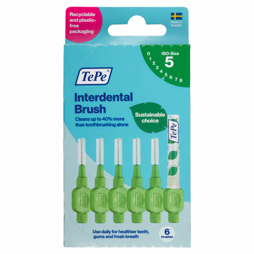 Tepe Interdental Brush 0.8mm Green 6 Pack