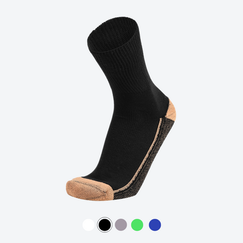Glucology -  Diabetes Copper Base Socks Classic Mens 4-7 / Womens 5-8 - Black