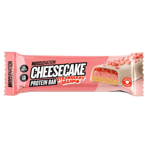 Muscle Nation Cheesecake Protein Bar Strawberry 50g
