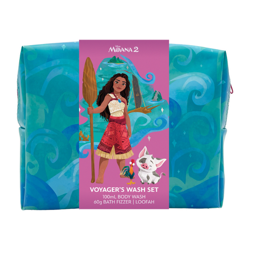 Xmas Moana Voyagers Wash Set (toilet Bag, B.wash 100ml, Bath Fizzer 60g)