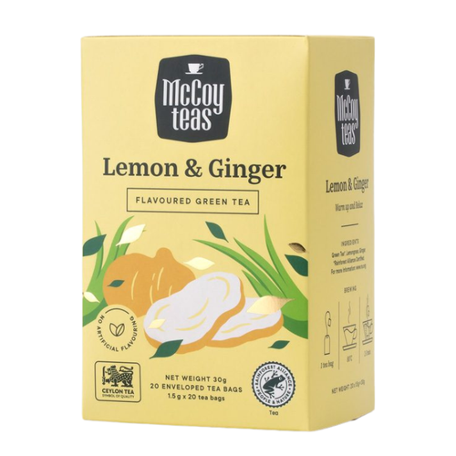 Mccoy Individually Wrapped Lemon & Ginger Cinnamon  Tea Bags 20s