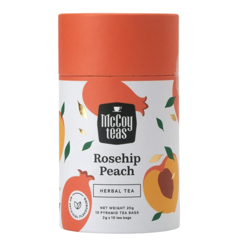 Mccoy Leaf Tea In Pyramid Rosehip Peach Blues  Tea Bags 10s