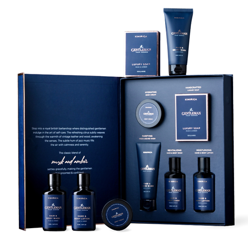 Kimirica The Gentleman Experience Set - Body Cream 25ml, Body Wash 50ml, Body Lotion 50ml, Face Wash 50ml, Bathing Bar 125gm