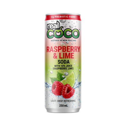 Real Coco Raspberry Lime Prebiotic Soda 250ml