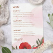Bright Poppy Wedding Menu (Personalised Wedding Menu Printing)