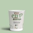 8oz Custom Branded reCUP Double Wall Recyclable Cups with EarthCoating®