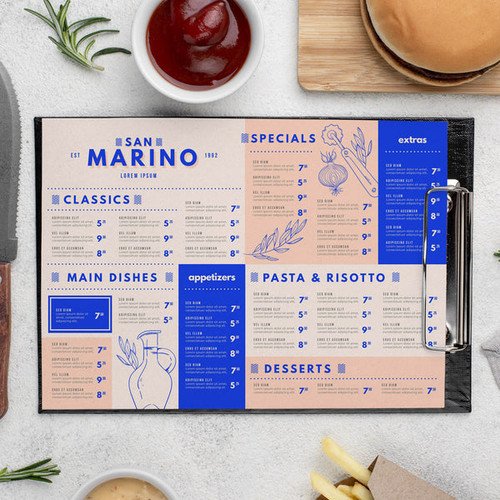 Personalised Place Mats A3 Size: 297 x 420mm 120gsm