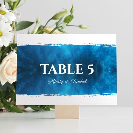 Marine Blue Table Number (Personalised Wedding Table Numbers & Names)