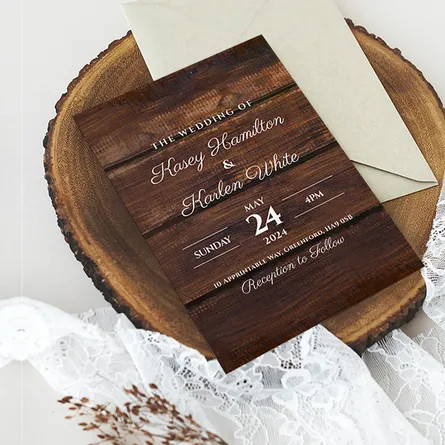 Rustic Wedding Invitations (Personalised Wedding Invitations)
