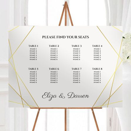 Elegant Wedding Table Plan (Personalised Wedding Table Plans)