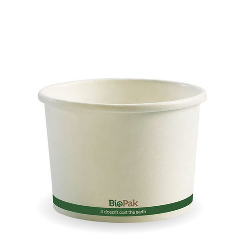 550ml/16oz White Paper PLA-Lined BioBowls
