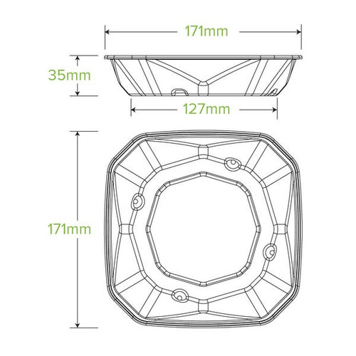 500ml Natural BioCane Octagonal Takeaway Base