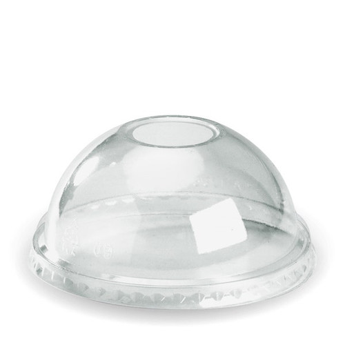 Clear PLA Dome Lids to Fit 300-700ml BioCups | Straw-Slot