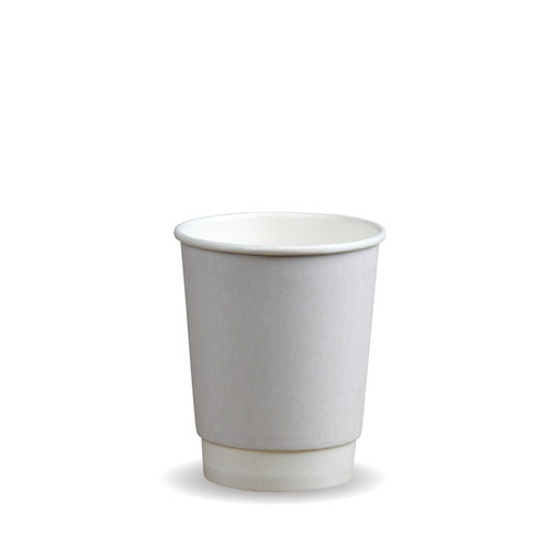 8oz White Double Wall Compostable Hot Cups