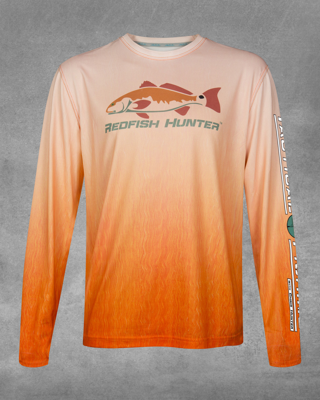 Orange Vertical Redfish Hunter UPF 50+ Long Sleeve Performance Shirt ...