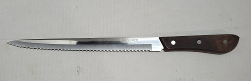 ROGERS Stainless Steel 10" Serrated Carving/Bread Knife With Wood Handle - Made In Japan