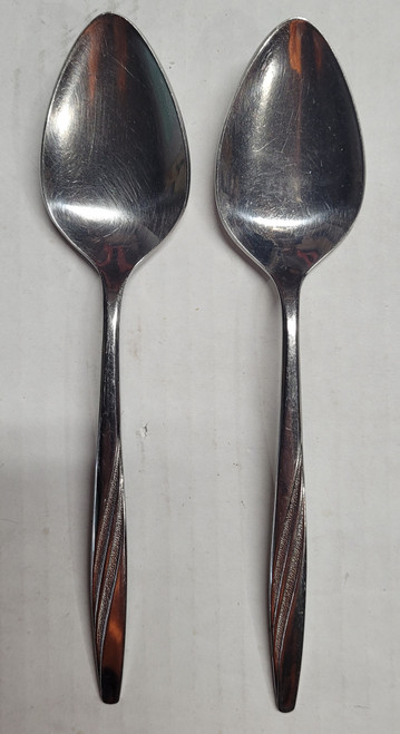 Pair of AMERICAN STAINLESS U.S.A. Soup - Table Spoons 7 Inch