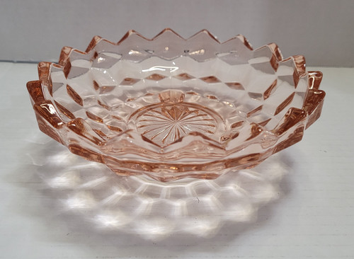 Pink Depression Glass Round Serving Dish/Bowl 6.25"